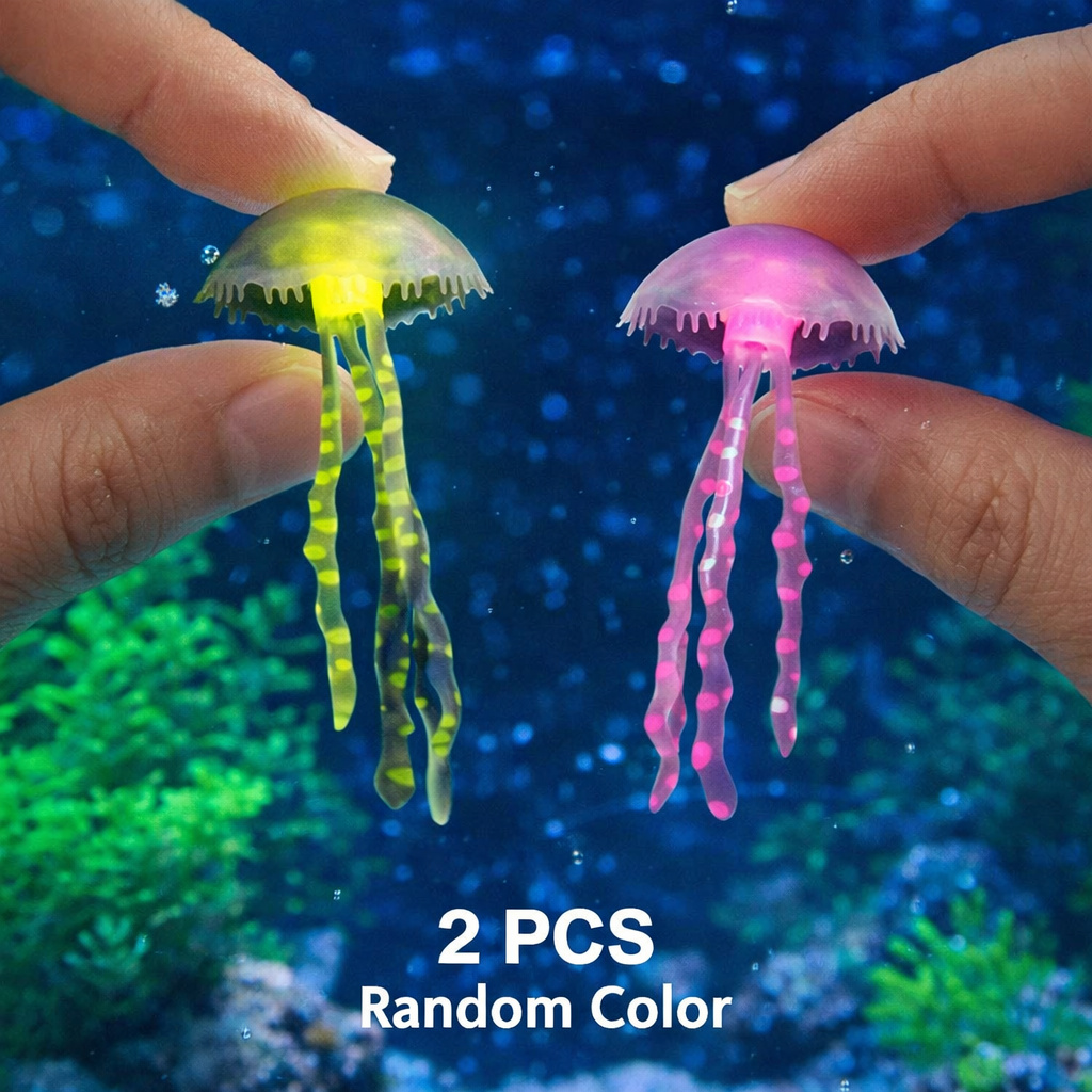 Aquarium Fish Escape - Ubur-ubur Simulasi Bercahaya 2 Buah Warna