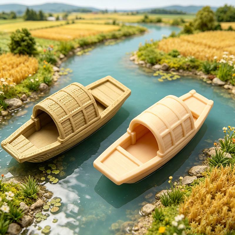 Aquarium Fish Escape - 【S】Model Perahu Mini Mengambang Simulasi, Figurine