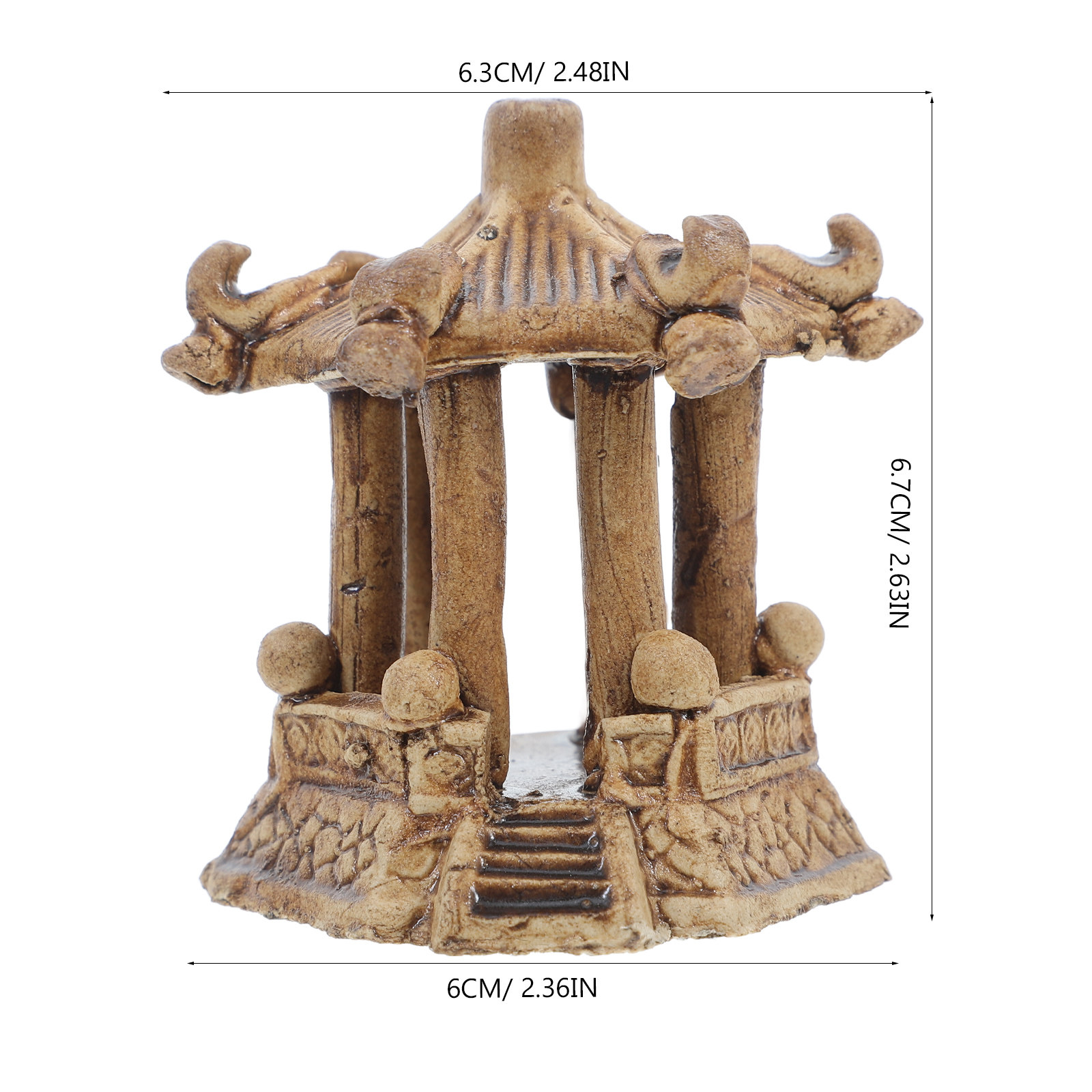 Miniatur Pagoda Keramik Heksag - Aquarium Fish Tank ulasan dan harga