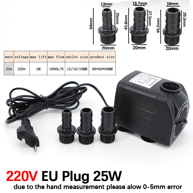 AC 220V 16W 25W Pompa Air Subm - Aquarium Fish And Supplies ulasan dan harga
