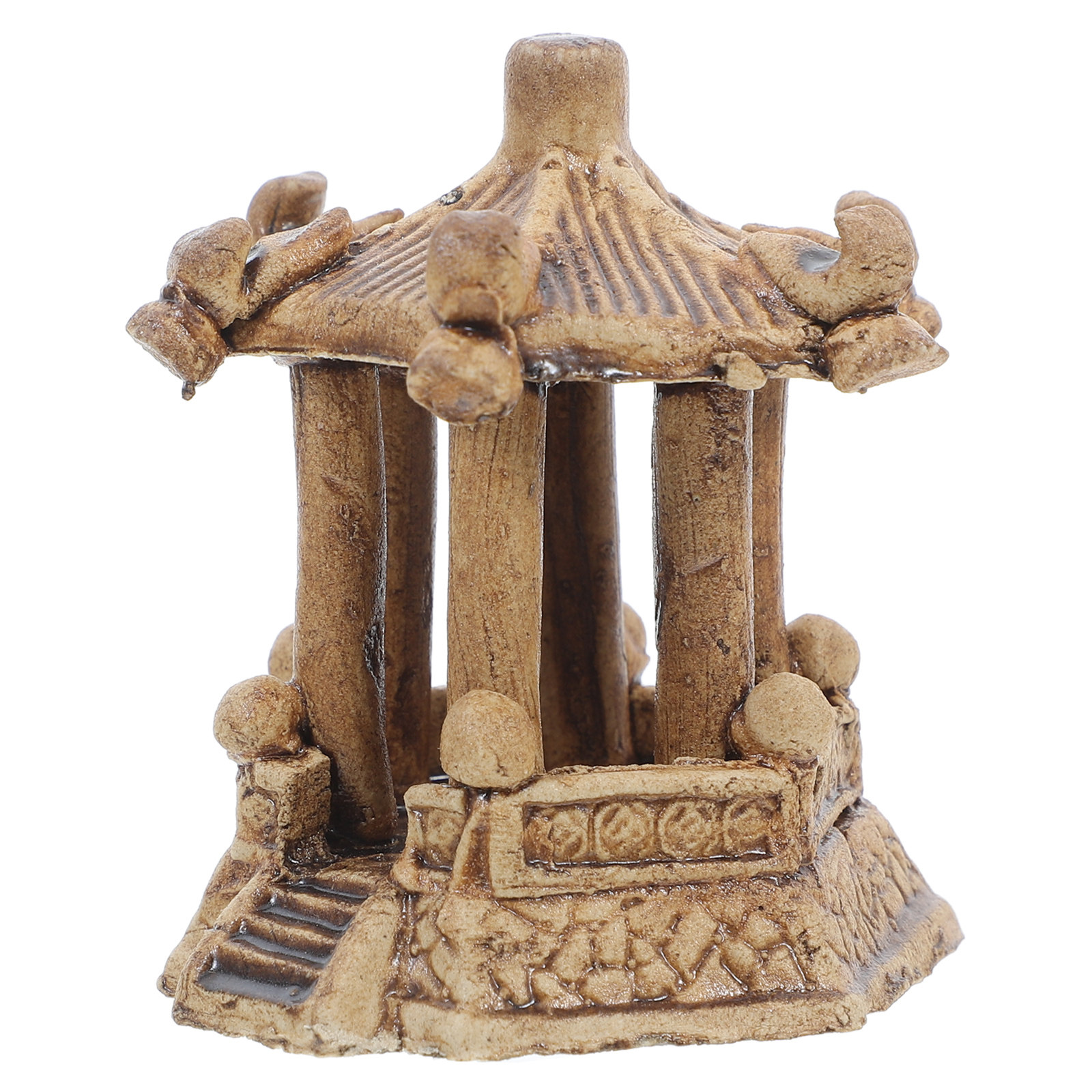 Patung Pagoda Heksagonal Keram - Aquarium Fish Tank ulasan dan harga